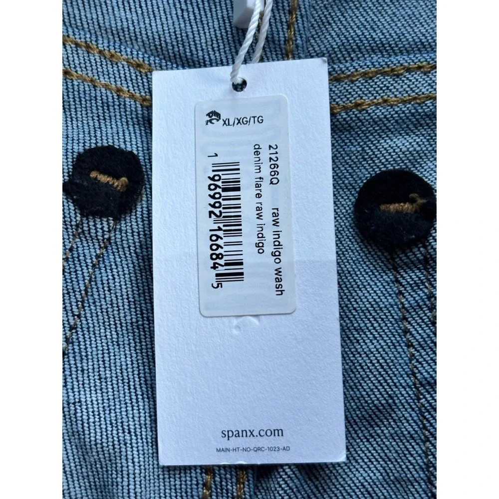 NWT Spanx EveryWear Flare Jeans Women's Size XL Raw Indigo Pull On Boho 21266Q - Picture 5 of 16
